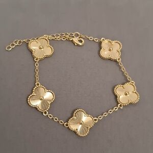 Double sided 14kt gold-filled 5 clovers bracelet